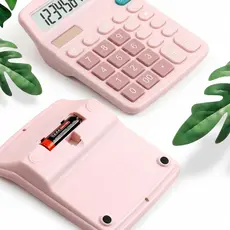 Calculadora Eletrônica 12 Dígitos - Rosa para uso em comércios, escritórios e estudos
