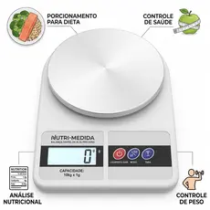 Balança de Cozinha Digital Alta Precisão até 10kg Escala 1 grama