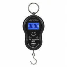 Balança Digital Portátil De Gancho Até 50kg Tomate STC-01 Para Mala De Viagem Pesca Com Função Tara