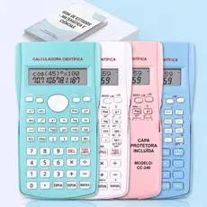Calculadora Cientifica 12 Dígitos 240 Funções Portátil Com Capa Protetora para Estudos