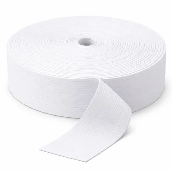 Elástico Chato 25mm Branco Rolo Com 25m Alta Resistência Costura