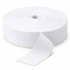 Elástico Chato 25mm Branco Rolo Com 25m Alta Resistência Costura