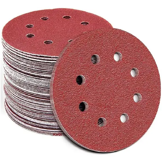 Kit 50 Disco Lixa 8 Furos 125mm 5 Pol Lixadeira Roto Orbital