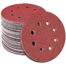 Kit 50 Disco Lixa 8 Furos 125mm 5 Pol Lixadeira Roto Orbital