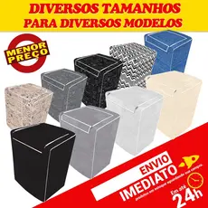 Capa Maquina de Lavar c/ Zíper Proteção Total Electrolux Brastemp Consul 10kg 11kg 12kg 13kg 15kg
