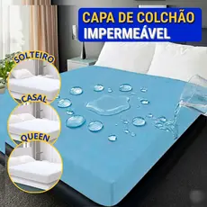 Capa Forro Protetora de Colchão 100% Impermeável P/ Cama Box Solteiro Casal Queen Elástico Antiácaro