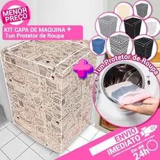 Capa Para Máquina de Lavar Brastemp Electrolux Consul Vários Modelos Proteção Total + Saco de Lavar