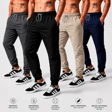 Kit 2 Calça Elastano Jogger Esportiva P ao GGMasculina Dry Fit  Academia