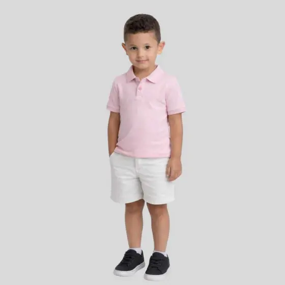 Camisa Gola Polo Infantil e Juvenil Manga Curta Bebê Menino  Algodão de alta Qualidade.