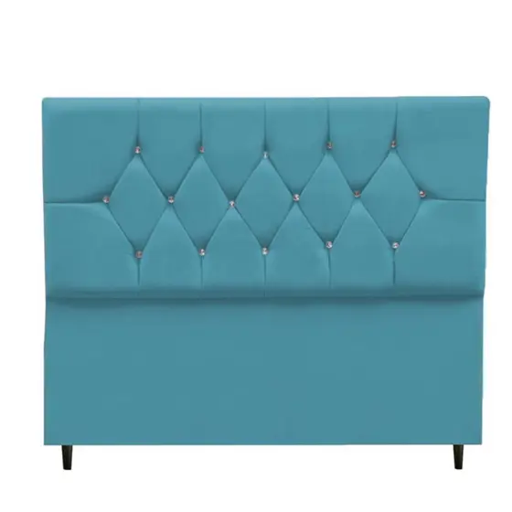 Cabeceira Giovana Cama King 2 Metros Estofada Tecido Suede Cabeceira com Pés