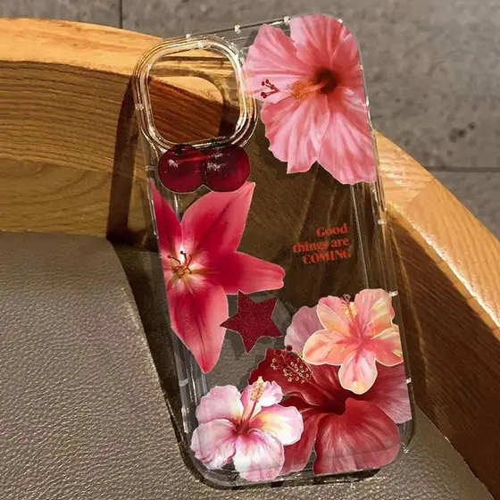 Flor De Cereja Impressão Caso Claro Para iPhone 16 15 14 13 Pro Max 11 12 Mini X XR XS 16e 7 8 Plus SE2 Capa Macia