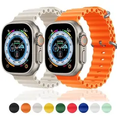 Pulseira Oceano Silicone Para Smartwatch Smart Relógios 38mm 40mm 41mm 42mm 44mm 45mm 47mm 49mm