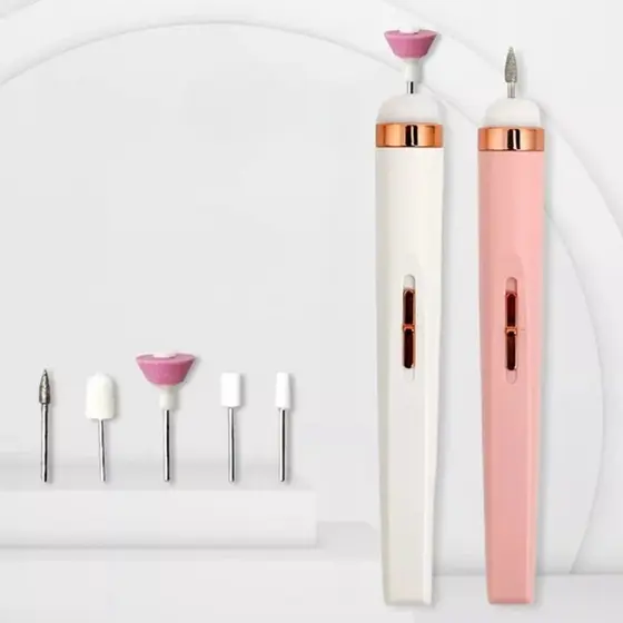 Lixadeira Elétrica de Unha 5 em 1 Recarregável Sem Fio Manicure Pedicure com Pontas Intercambiáveis