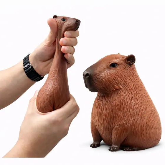 Brinquedo Capivara Anti Stress Borracha Squishy Divertido Para Aperta e Relaxar