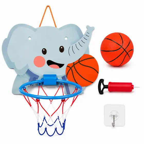 Kit Basquete Infantil Bola Aro Cesta e Bomba de Ar Educativo