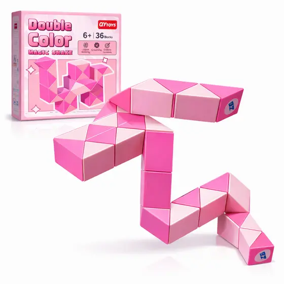 Cubo Mágico 3D Cobra Rosa 36 Peças Flexível Educativo Infantil