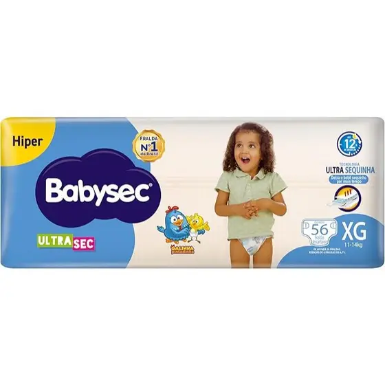 FRALDA DESCARTAVEL BABYSEC ULTRA HIPER XG COM 56 UNIDADADES