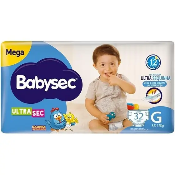 FRALDA DESCARTAVEL BABYSEC ULTRA MEGA G COM 32 UNIDADADES
