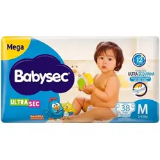 FRALDA DESCARTAVEL BABYSEC ULTRA MEGA M COM 38 UNIDADADES