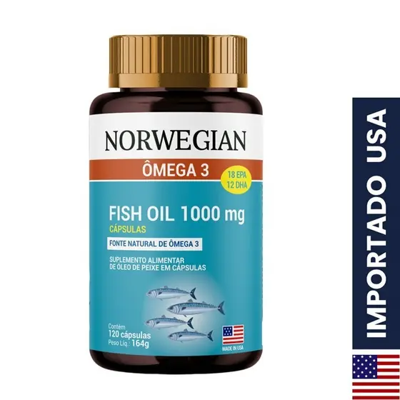 OMEGA 3 1000MG NORWEGIAN MADE IN USA 120 CAPSULAS SIDNEY OLI