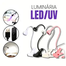 Mini cabine Lanterna UV/LED para Mesa - Secagem Rápida Gel, Garra Ajustável - SQ7027