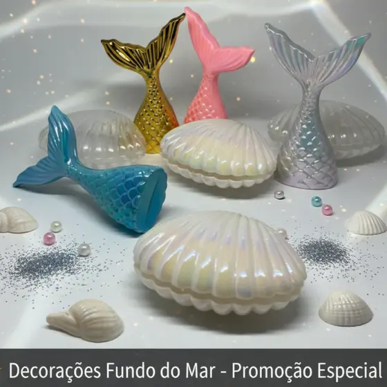 Enfeite Fundo do Mar Decorativo para Fotos de Manicure | Acessório Mesa Nail Art – Envio Aleatório