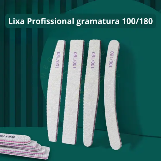Lixa 100/180 1 UNIDADE Profissional Lavável Boomerangue Banana Quadrada Caixão Uso Manicure Nail Designer