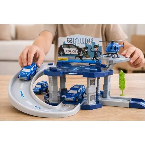Brinquedo Estação Policial Infantil Kit Veículo Carro Polícia Som Luz Acessórios Educativo Divertido