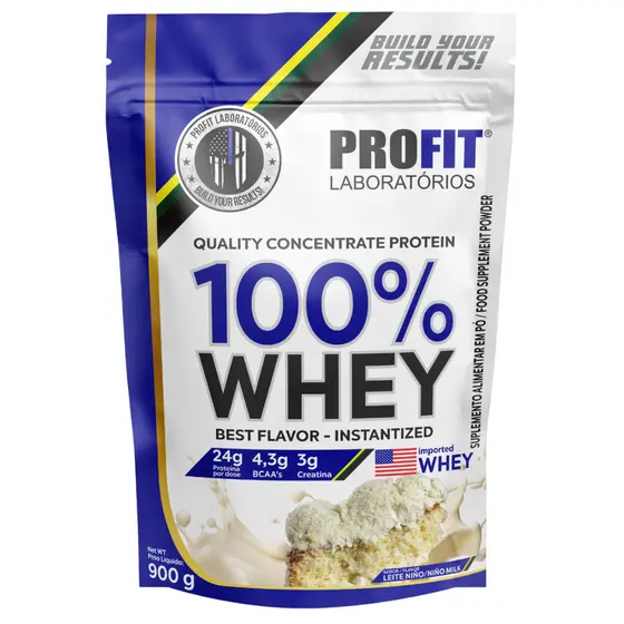 Whey Protein Profit 900g Refil Econômico c/ Bcaa E Creatina