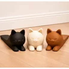 Trava Porta Gato Antiderrapante Decorativo | Batente Aparador Tipo Cunha Calço Resistente Animais