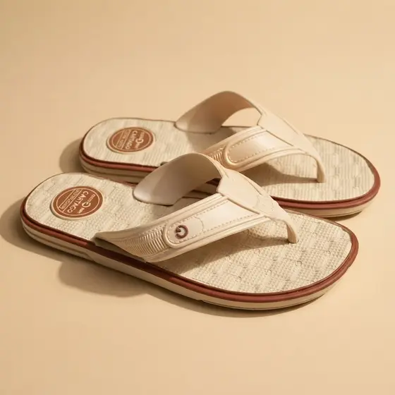 Chinelo de Dedo Masculino Bege Marrom Palmilha Conforto Casual Elegante Praia
