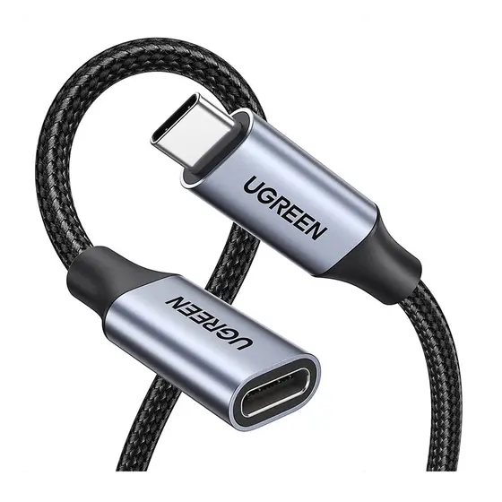 Cabo de Extensão Usb-C Ugreen Macho para Fêmea 1 Metro Preto