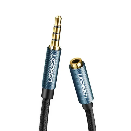 Cabo Extensor de Áudio Ugreen 3.5mm 4 Pólos Macho/Fêmea 1.5 Metros Preto