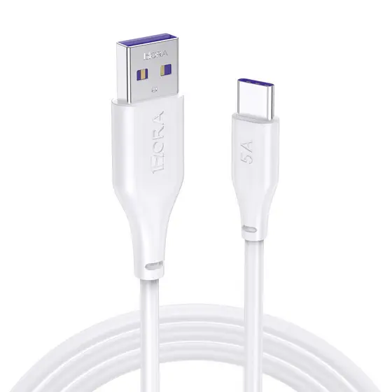 Cabo Carregamento Dados 1Hora Usb 2.0 A/C 5A 1M Branco
