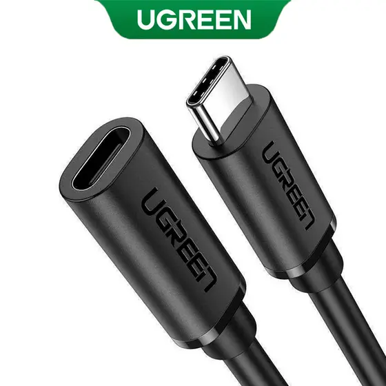 UGREEN Cabo Extensor Usb-C Macho/Fêmea 5A 1Metro Preto