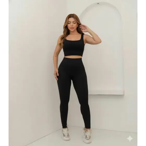 Calça Legging Academia Suplex Dia a Dia Confortável Cós Alto Fitness Bermuda Feminino Zero Transparência