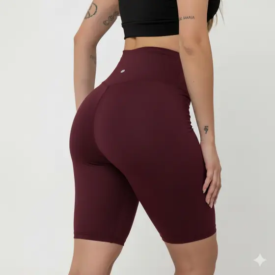 Short Biker Suplex Liso Academia Crossfit Corrida Cós Alto Casual Fitness