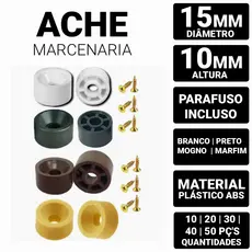 Kit 10, 20, 30, 40 e 50 Prateleira Redondo Bolinha 10x15 Branco, Preto, Mogno, Marfim - Para Móveis Armário C/ Parafusos