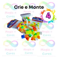 Brinquedo Educativo. 4 Pacotes de Mini Crie e Monte