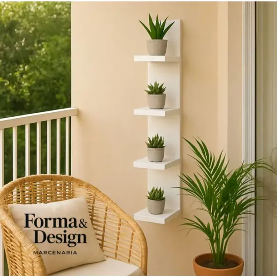 Kit 4 Prateleiras L 15 x 12 cm 100% Mdf Multiuso Suporte Para Suculentas Decoração Ambiente