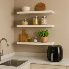 PRATELEIRAS MDF 40|60|80X15CM Branca Suspensa nichos Escritório Cozinha Banheiro Sala Quarto Branco Madeira
