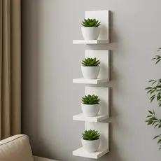 Prateleira L 15X12 CM MDF Multiuso Suporte Suculentas Planta Decoração retrato Ambiente branca decorativo nicho