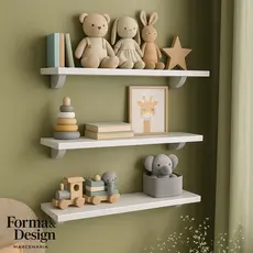 Prateleira Suporte Tucano 40CM | 60CM | 80CM Branca mdf Organização Sala Quarto Escritório banheiro Decoração