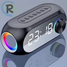 Radio Relógio Digital LED De Mesa Tela Espelho Dimmer Bluetooth Duplo Alarme USB Fm Portátil AL-8353
