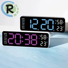 Relógio Digital Luminoso de Mesa com Alarme Semanal, Temperatura, Conexão USB - LED 23x7,5cmx4,5cm