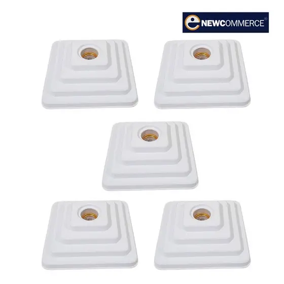 Plafon Quadrado Branco Soquete Porcelana - Globo