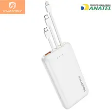 H'maston H966 Carregador Portátil Hmaston 10.000mah C/ 3 Cabos + Saida Usb