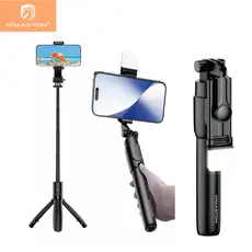 H'maston ZP-18/19/21/22 Bastão Tripé Pau De Selfie Suporte Celular Com Controle 70cm ou 100cm Com ou Sem Luz Led