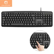 H'maston K816 teclado com fio escritório profissional pra computador conexão USB