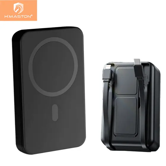 H'maston YD-58 Carregador Portátil Power Bank 10000mah C/ Indução E Suporte 22.5w